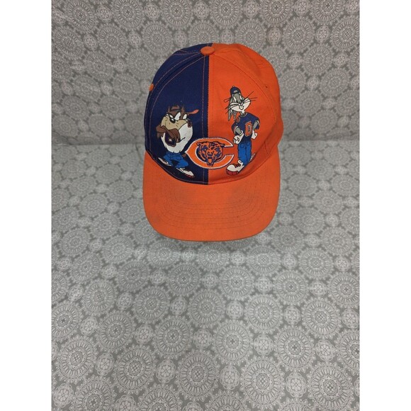 Vintage Chicago Bears Looney Tunes Taz Bug Baseball Cap Hat Orange Blue YOUTH - Picture 2 of 10